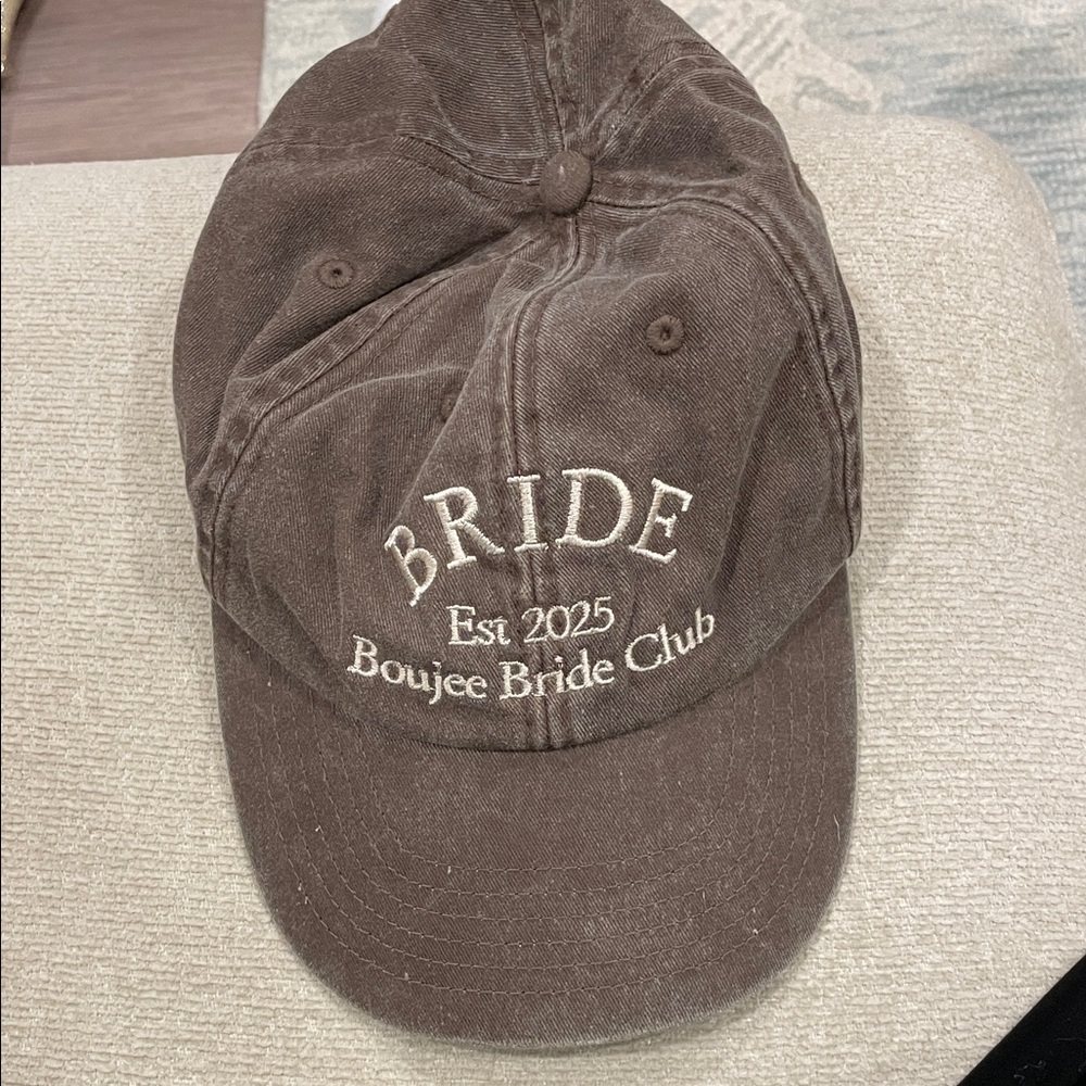 Brown Bride Cap with Embroidery